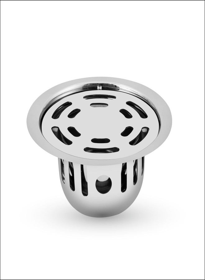 Sanjay Chilly Round Ringo Cockroach Trap 80mm 3 INCH Floor Drain Jali 304 Grade Stainless Steel Kitchen Floor Trap Anti Cockroach & Insects Long Lasting for Bathroom - Image 1